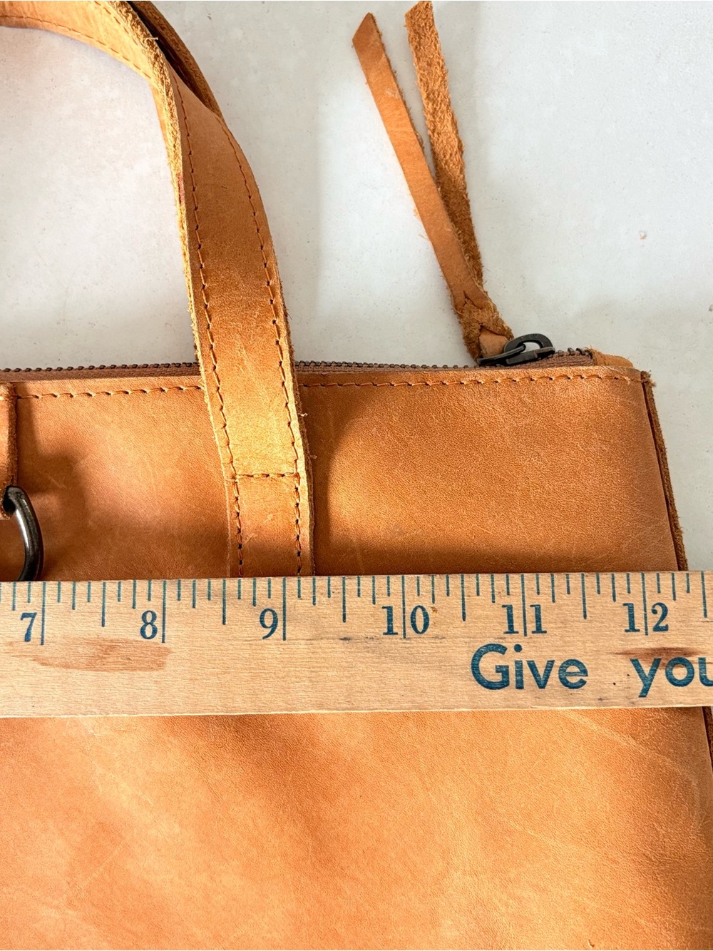 Able Leather Tote Backpack - Camel - Picture 13 of 14